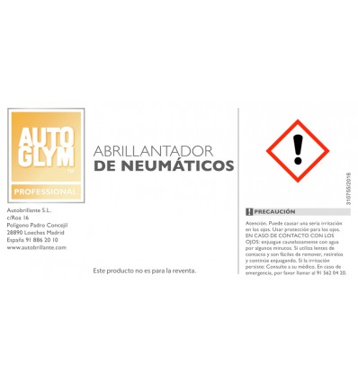 ETIQUETA ABRILLANTADOR DE NEUMÁTICOS